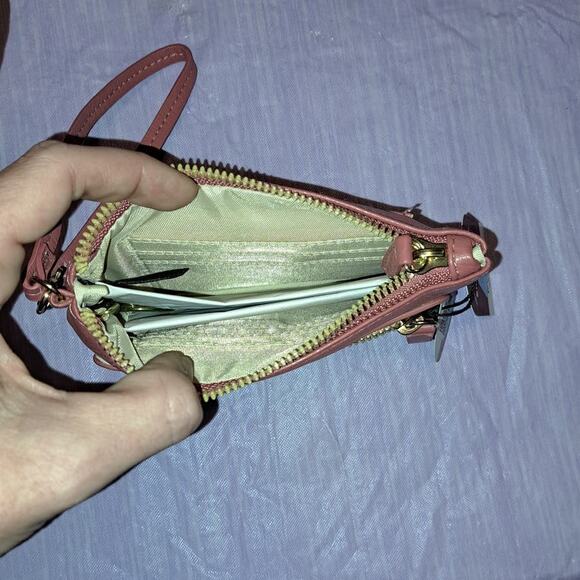 Womens RFID Blocking Money Coin & Card Holder Dusty Rose or Muave Color - Picture 5 of 5